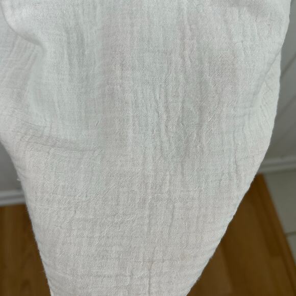 Faherty Women Short Sleeve Gauze Blouse Top Coastal Beach Vacation White Medium - Picture 9 of 9